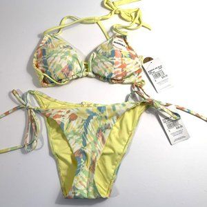 NWT Hurley UPF 50+ Cheeky Side Tie Triangle Top Bikini Set Size Small